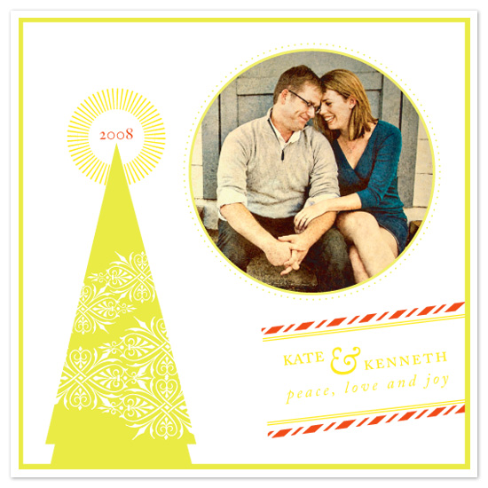 Tree Lights - Square Holiday Photo Cards by wondereyes