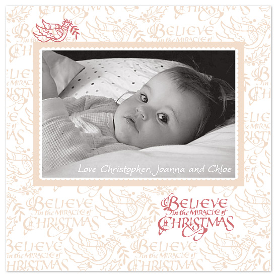 holiday photo cards - Believe in the miracle of Christmas by Chamelle Designs