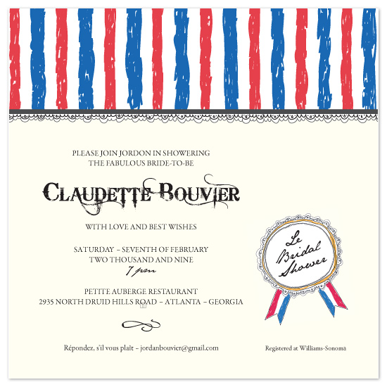 bridal shower invitations - Bastille Day by Chamelle Designs