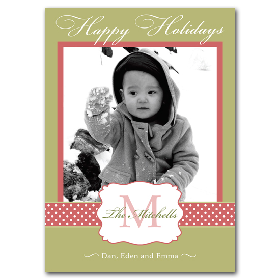 holiday photo cards - Preppy Monogram by Carrie Eckert
