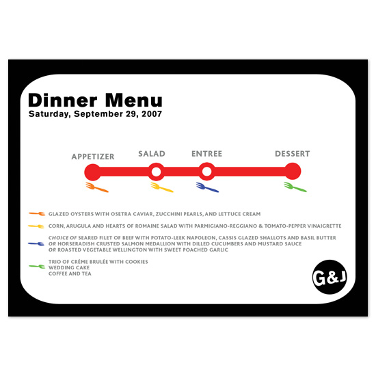 menu cards Dinner Map by