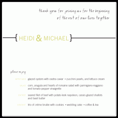 Gracious Menu Cards