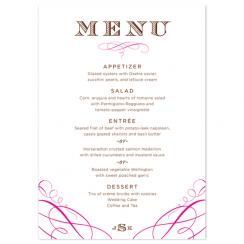 sophisticated swirl Menu Cards