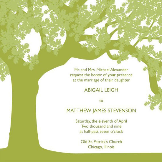 wedding invitations Oak Tree by Posh Peacock