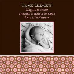 Retro Floral Birth Announcements