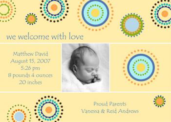Happy Spirals Birth Announcements