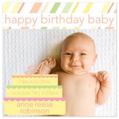 Happy Birthday Baby Birth Announcements