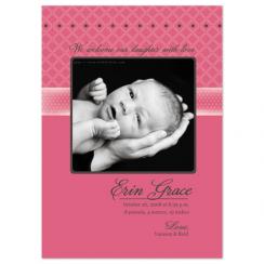 Pink Simplicity Birth Announcements