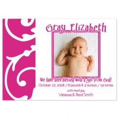 Prim in Pink Birth Announcements