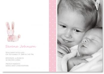 sweet bunny Birth Announcements