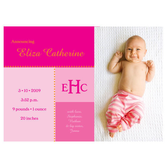 birth announcements - Marqui Monogram by Joyful Heart Design
