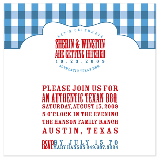 Texas BBQ Wedding Stationery by Wiley Valentine