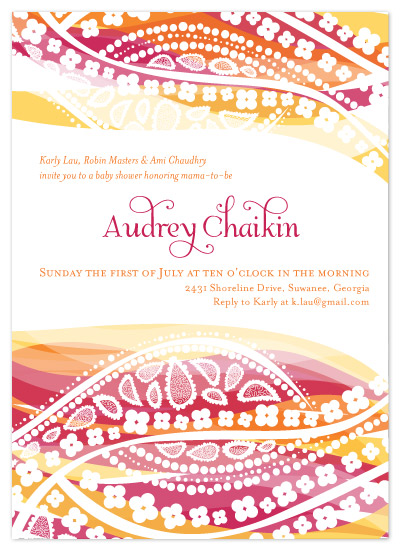 Modern Baby Shower Invitations on Baby Shower Invitations   Paisley Waves By Candice Leigh