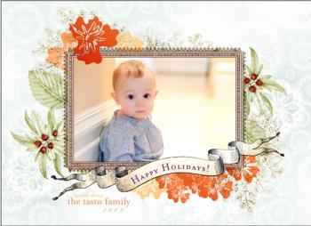 Citrus Snowflakes Holiday Photo Cards