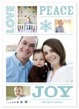 love peace joy Holiday Photo Cards