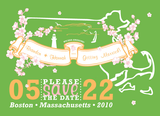 save the date cards - Boston in the Spring by Molly Myers
