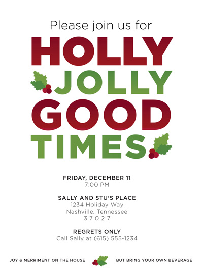 party invitations - HollyJollyGoodTimes by JessLehry
