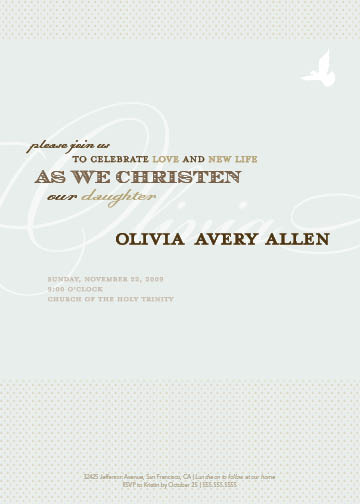simple dove baptism Invitations by B Etheredge