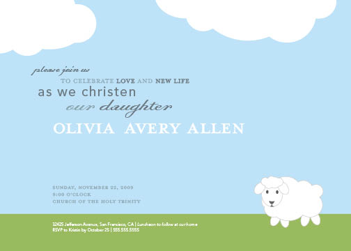 Little Lamb Baptism Invitations by B Etheredge