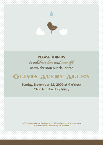 hatch christening Invitations by B Etheredge