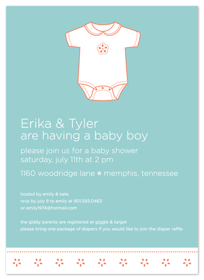 invitations - Preppy Onesie by Alex Elko Design