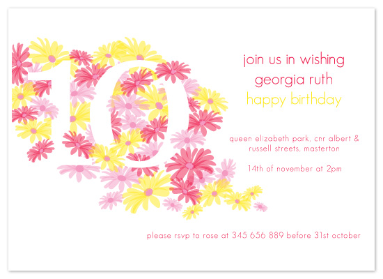 sunshine daisy invitation Party Invitations by rose eckford