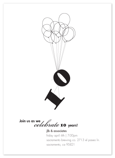 ten ballons Party Invitations