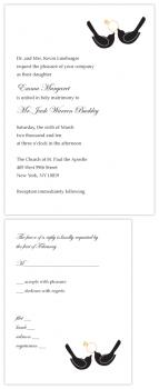 Black Tie Lovebirds Wedding Invitations