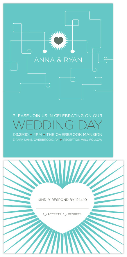wedding invitations - Two Hearts Become One by Kristy Wlaz