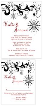 Black & White Snowflake Wedding Invitations
