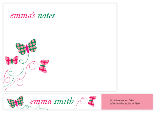 Dotted Butterflies Personal Stationery
