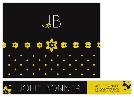 personal stationery - Midnight Honey Flowers by Kellie Medivitz