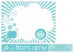 blue bubbly fish Personal Stationery by Paola Solorio