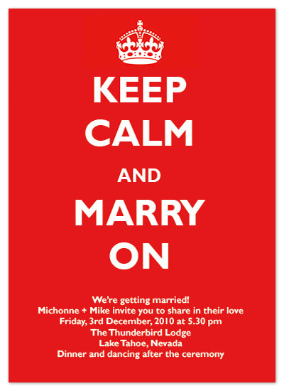 wedding invitations - keep calm by Elena Kloppenburg