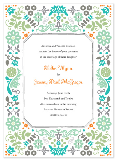 wedding invitations - Folk Frame by Ariel Rutland