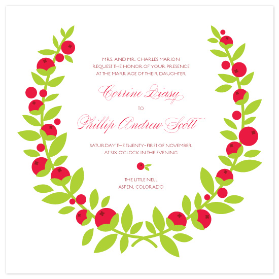 Wedding Invitations - Berry Wreath