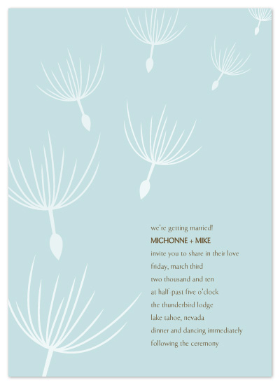 wedding invitations - Dandelion Drift by The Speckled Duck