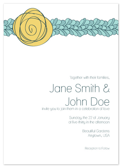 wedding invitations - Golden Rosette by Jamie Wyckoff