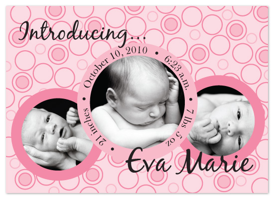 Birth Announcements - Bubble Gum Pink
