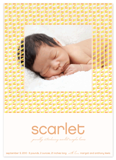 Birth Announcements - Basket woven baby