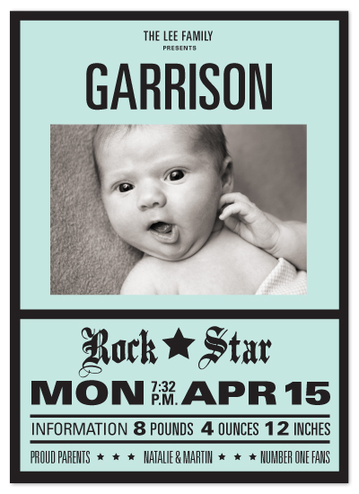 Birth Announcements - Our Lil' Rockstar