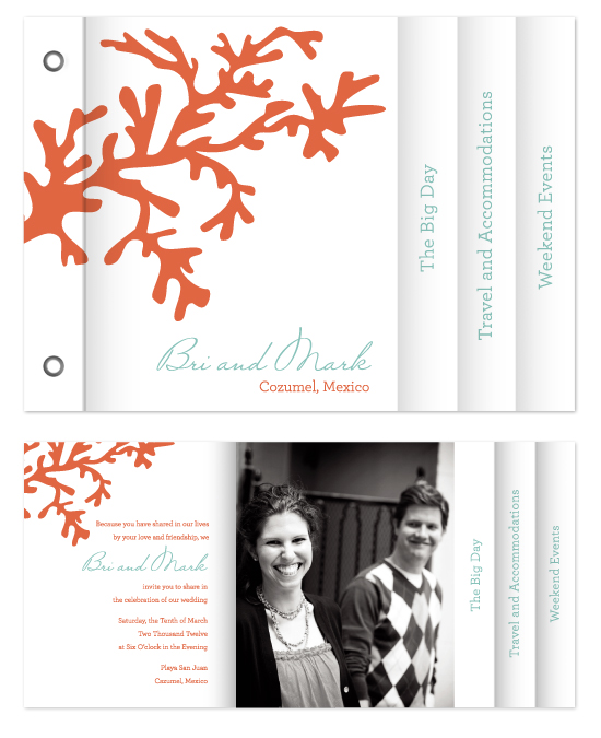 minibook cards - Coral by Paper and Parcel