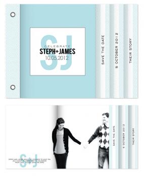 Chevron Save the Date Minibook Cards