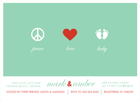 shower invitations - Peace & Love Baby