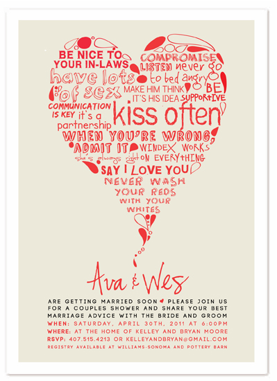shower invitations - Marriage Advice by Melanie Crownover