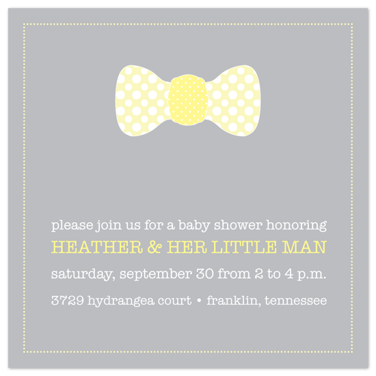 shower invitations - Little Man's Bow Tie