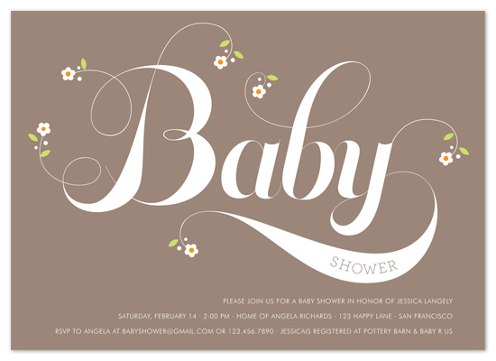 shower invitations - Organic Baby by Gakemi Art+Design