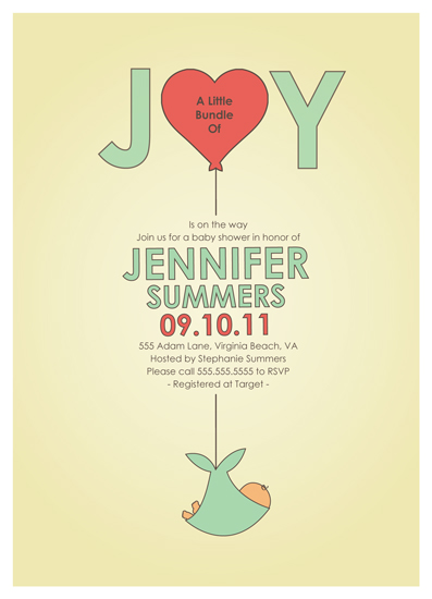 shower invitations - Bundle of Joy Balloon