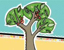 Two Birds One Tree by Rebecca Green