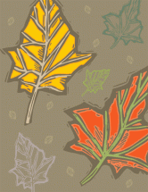 Woodcut Leaves by Marna Schindler